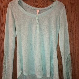 Dressy Turquoise Long-Sleeve Shirt